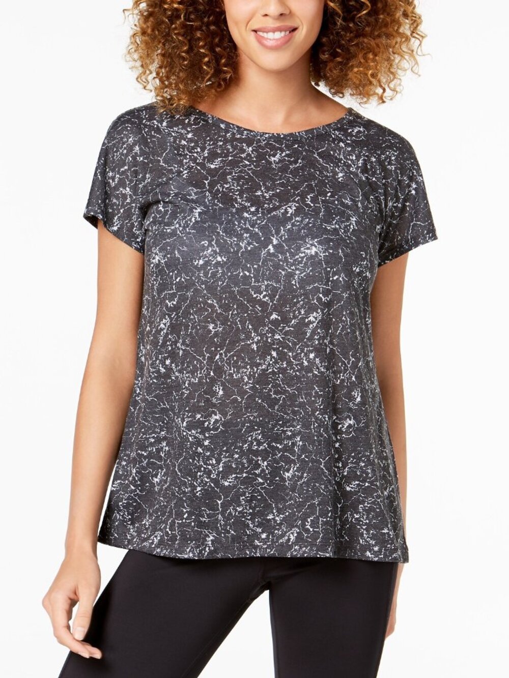Ideology Womens Printed Strappy Back T-Shirt